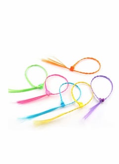 Generic Children's Hair Extensions with Hair Clips, Clip-on Rainbow Neon Braid Hair Extensions for Girls Hair Decoration Birthday Party Good for Children's Show 24Pcs  - Image 4
