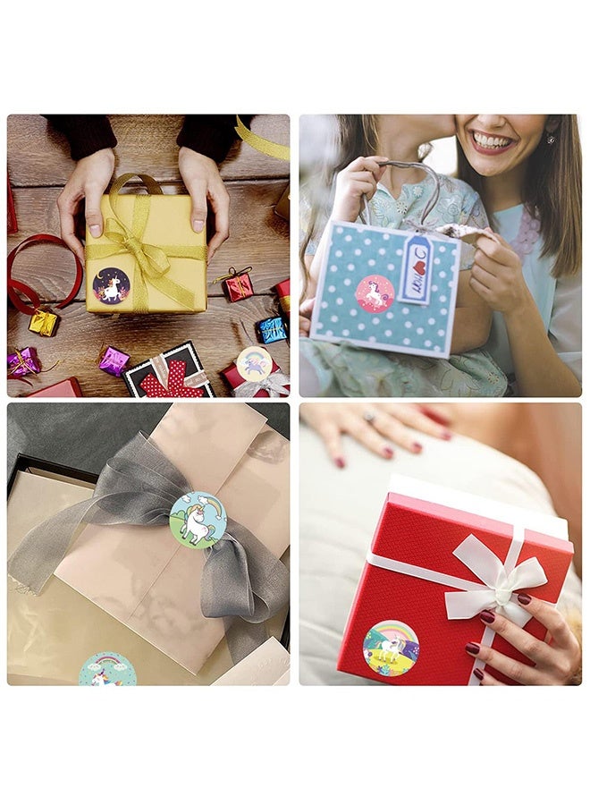 Peachjoy 1000 Pieces Unicorn Sticker,1 inch Self Adhesive Cute Unicorn Label Stickers DIY Stickers for School Craft Birthday Party Crafts Gift Decorations Stickers 2 Roll 16 Designs - Image 4