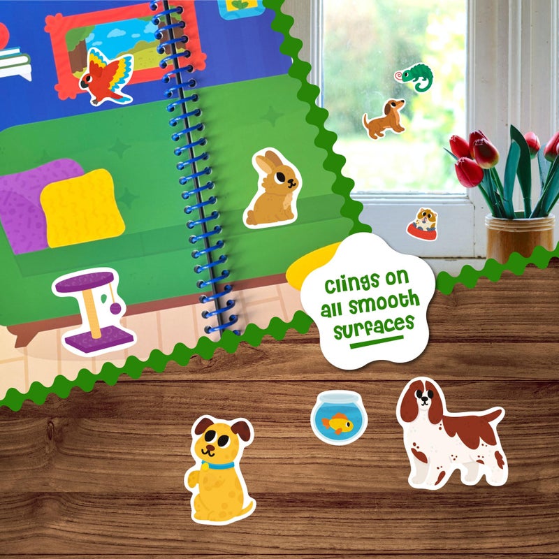 DINO MINI Stick4Ever Jelly Sticker Book - for Kids - Waterproof, Easy to Clean Reusable Sticker Book for Toddlers- Reusable Road Trip Activities for Kids - Stocking Stuffers for Toddlers (Pets) - Image 3
