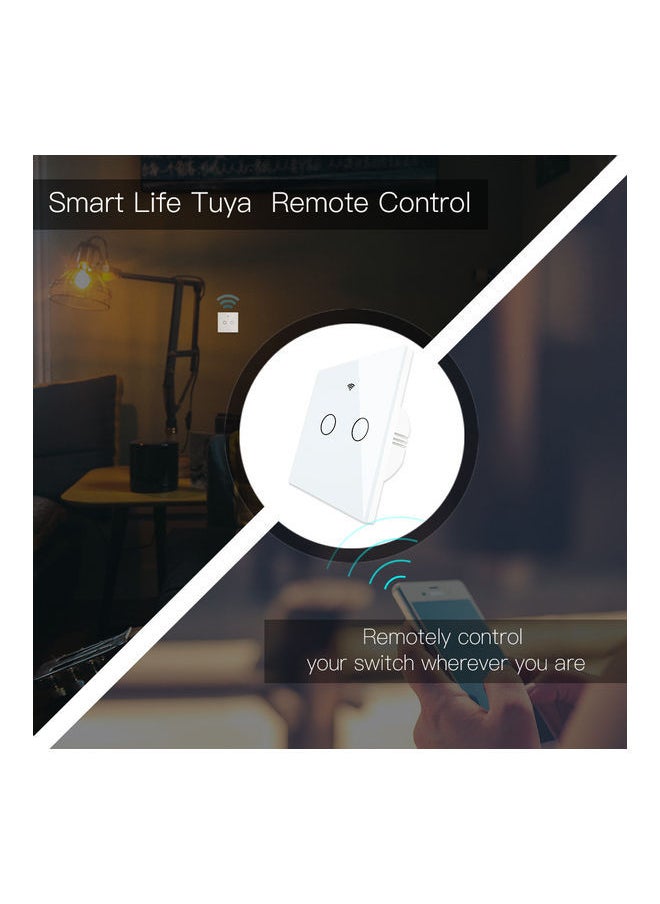 NIBEMINENT Smart Light Switch with Wifi Remote APP and Voice Control- 2 Gang White  - Image 3