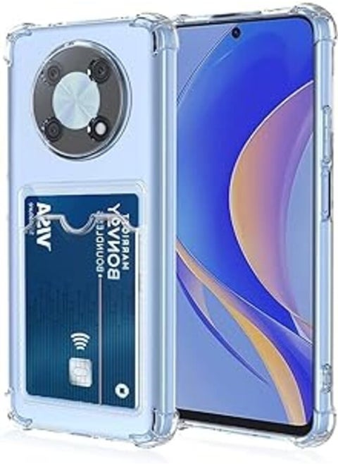 Ultra Clear Case with Honor X9A Card Holder, Shockproof Soft Protective Case Cover for Honor X9A