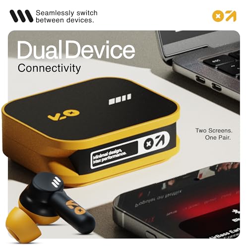 GOBOULT Tenet TWS Earbuds with 75H Playtime, Amp App Support, Quad Mic ENC, Dual Device Pairing Buds, 13mm Driver Ear Buds, Bluetooth 5.4 Wireless Earbuds (Solar Yellow) - Image 4