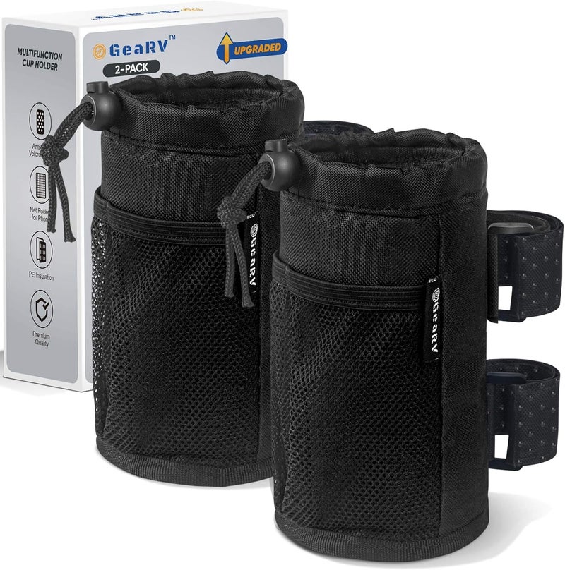 GEARV 2-Pack Universal Cup Holder for Bike, Scooter, Golf Cart, and Wheelchair - Image 1