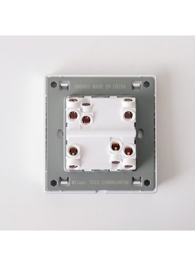 Milano 1G Intermediate Switch Electrical Switches Sockets Outlets For Home Appliances Office Hotel Conventional Construction Project Aura Slvr - Image 3