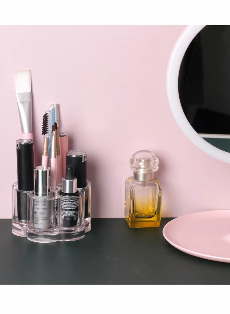 Small Lipstick Holder and Organizer, Acrylic Round Lip Gloss Stand for Vanity, Flower Shape with 12 Slots - Image 4