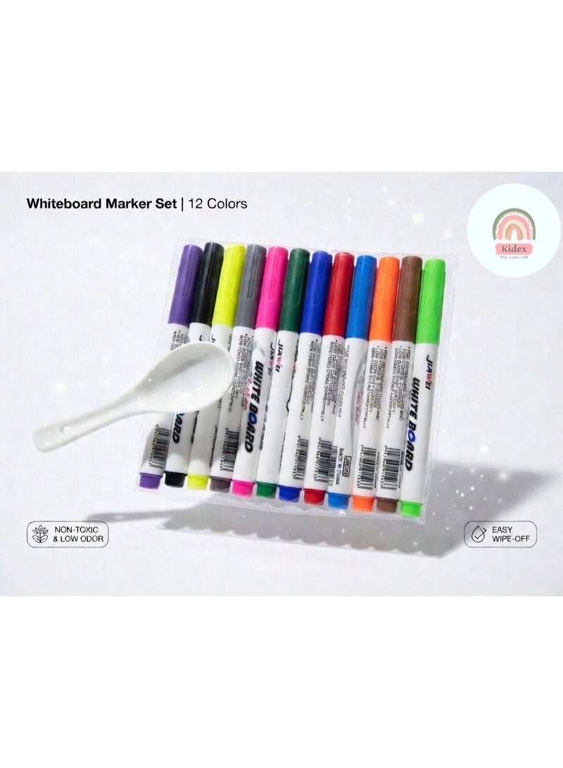 Floating Ink Pen Magic Water Painting Kit with Ceramic Spoon & Drawing Cards | DIY Water Floating Marker Art | Reusable Educational STEM Toy for Kids Ages 3+ - Image 2