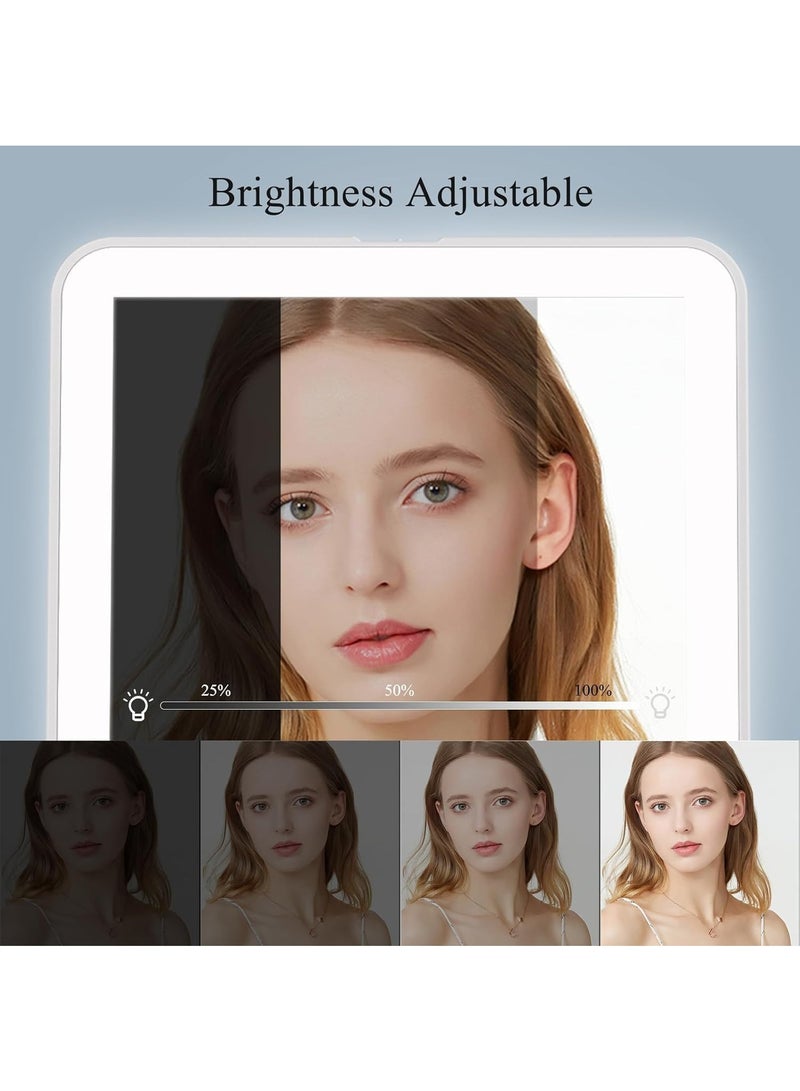 Rechargeable Travel Makeup Mirror with 72 Led Lights, Portable Lighted Beauty Mirror, 3 Color Lighting, Dimmable Touch Screen, Tabletop LED Folding Cosmetic Vanity Mirror - Image 4