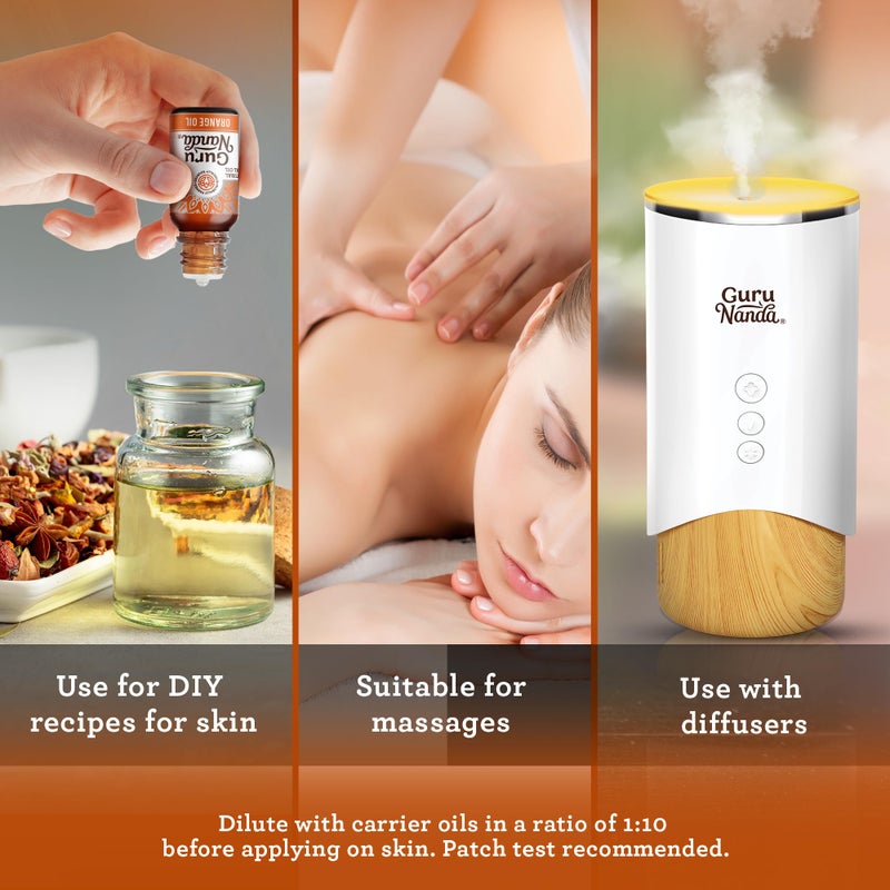 GuruNanda Orange Essential Oil, 100% Pure, Natural & Undiluted Aromatherapy Oil for Diffusers & DIY Recipes, Uplifts Mood & Supports Glowing Skin (0.5 Fl Oz) - Image 4