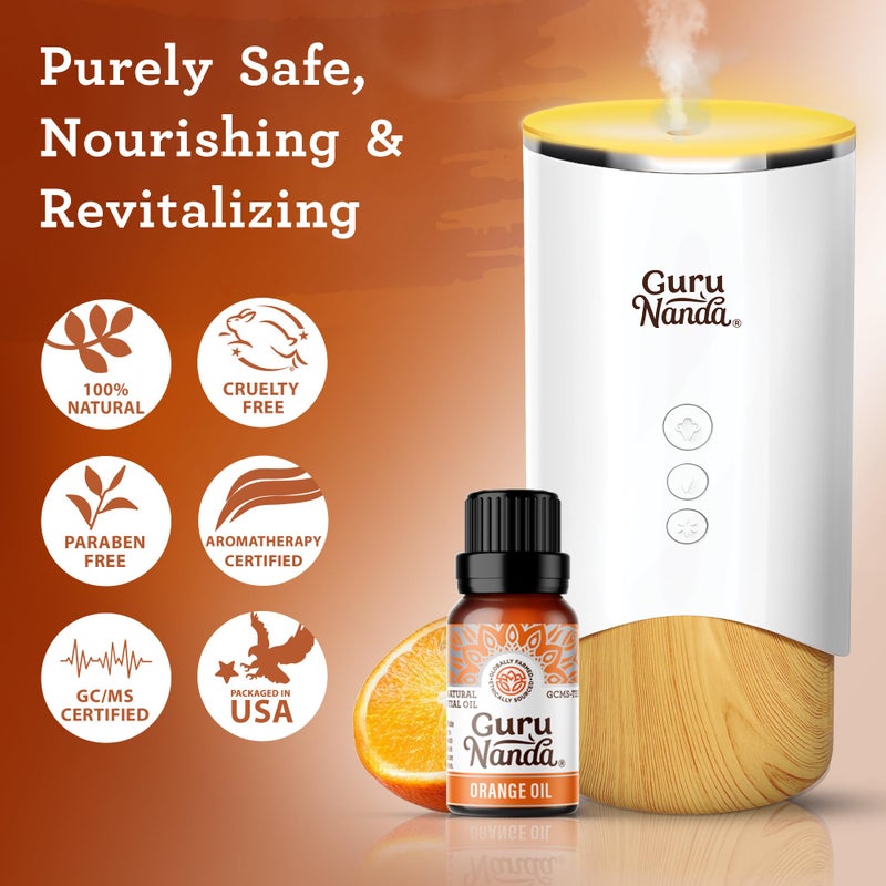 GuruNanda Orange Essential Oil, 100% Pure, Natural & Undiluted Aromatherapy Oil for Diffusers & DIY Recipes, Uplifts Mood & Supports Glowing Skin (0.5 Fl Oz) - Image 3