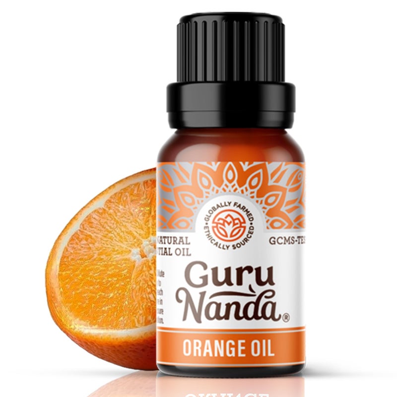 GuruNanda Orange Essential Oil, 100% Pure, Natural & Undiluted Aromatherapy Oil for Diffusers & DIY Recipes, Uplifts Mood & Supports Glowing Skin (0.5 Fl Oz) - Image 1