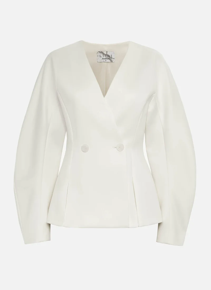 Lichi Jacket with voluminous sleeves and waist pleats