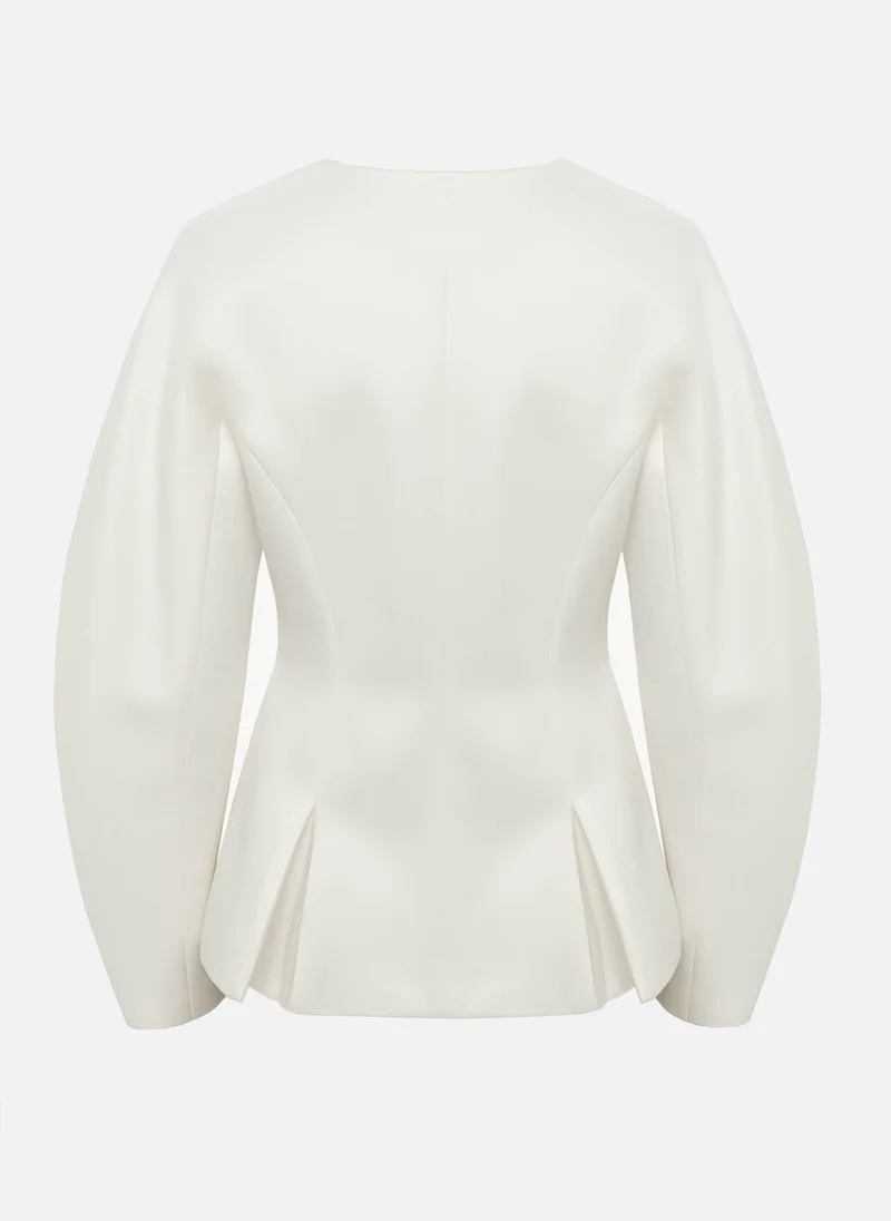 Lichi  Jacket with voluminous sleeves and waist pleats for Women | Best Price UAE