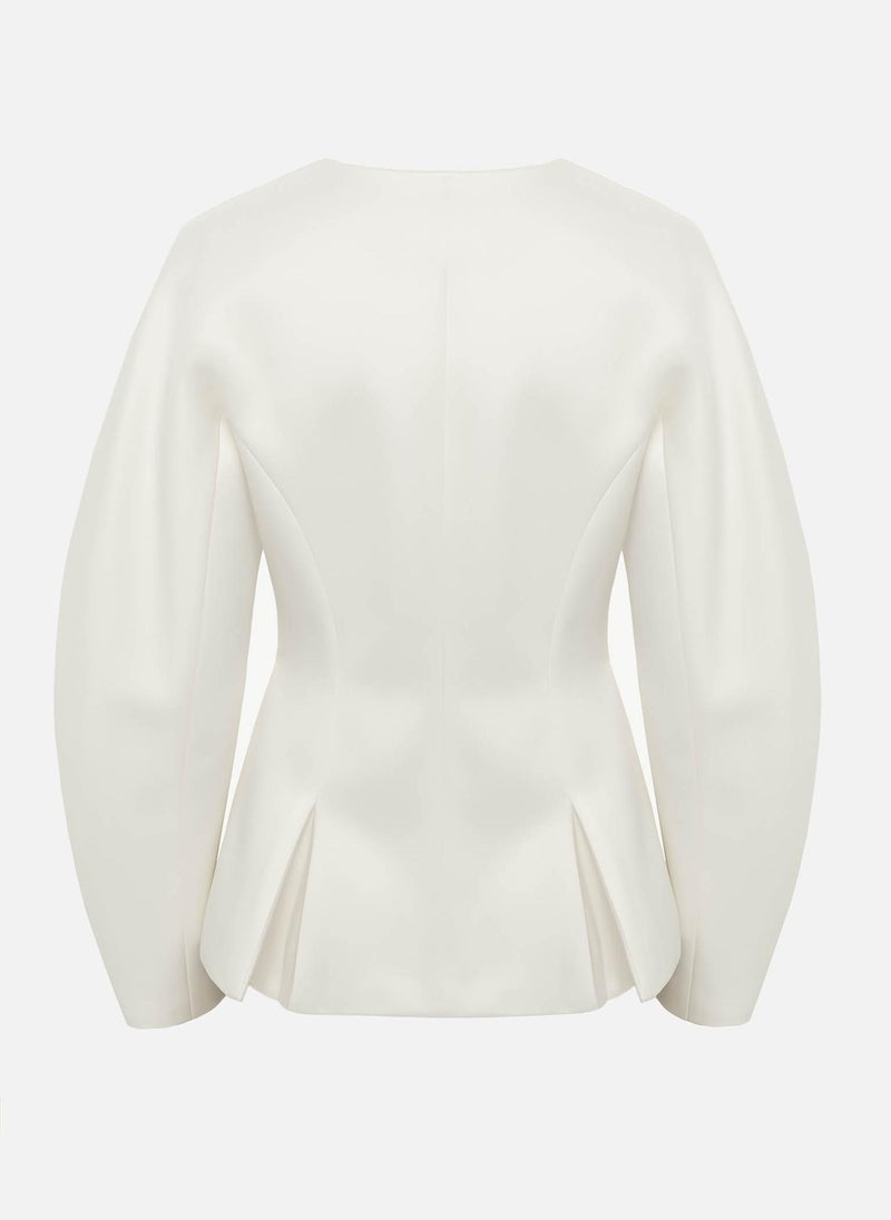 Lichi Jacket with voluminous sleeves and waist pleats - Image 4