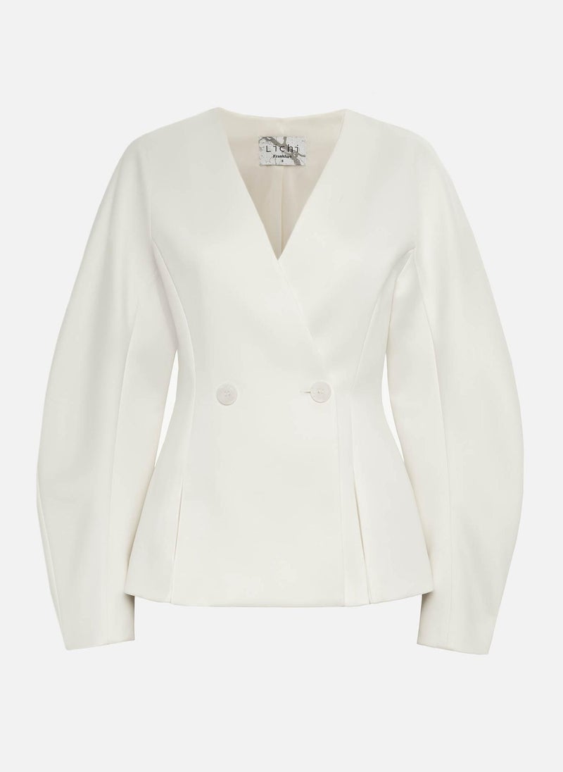 Lichi Jacket with voluminous sleeves and waist pleats - Image 2