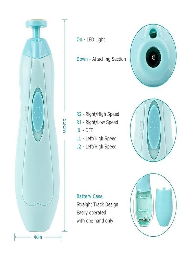 Sument Baby Nail Clippers Safe for Newborn Toddler Adult Toes Fingernails Care Trim Kit 6 Grinding Heads,Baby Grooming kit for Baby Care kit for New Born - Image 2