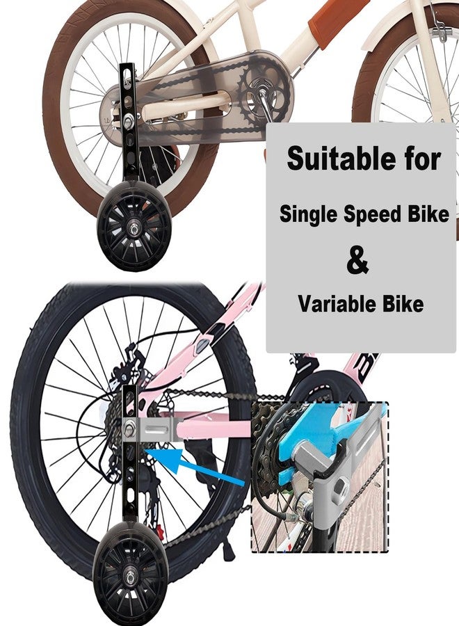 DOUBLE 2 C Training Wheels, Wider Flash Kids Bike Training Wheels for 12 14 16 18 20 Inch Single Speed & Variable Speed Bicycle Heavy Duty Rear with Stabilizers Mounted Kit - Image 4