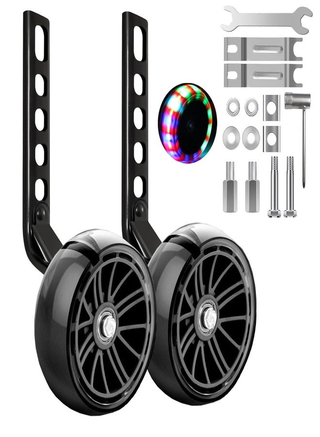 DOUBLE 2 C Training Wheels, Wider Flash Kids Bike Training Wheels for 12 14 16 18 20 Inch Single Speed & Variable Speed Bicycle Heavy Duty Rear with Stabilizers Mounted Kit - Image 1