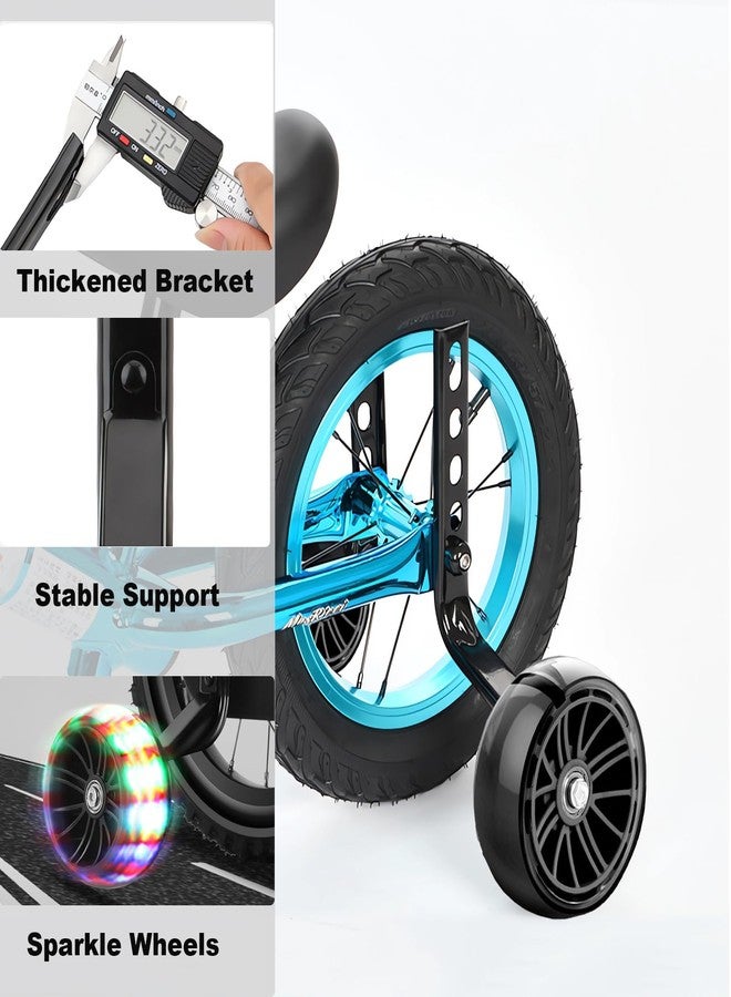 DOUBLE 2 C Training Wheels, Wider Flash Kids Bike Training Wheels for 12 14 16 18 20 Inch Single Speed & Variable Speed Bicycle Heavy Duty Rear with Stabilizers Mounted Kit - Image 2