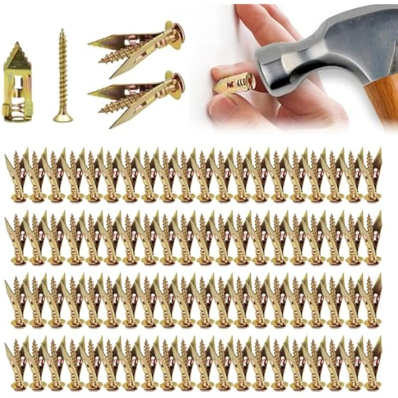 AnchorSelf-Drilling Anchors Screws, 2025 New Zinc Self-Drilling Drywall Anchors with Screws Kit for Fixing TV, Shelf, Cabinet, Curtains, Calligraphys (150, 0.47 * 1.57 inches) - Image 1