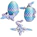 Flavery 3D Printed Flying Dragon in Egg Tricolor Egg with 9 Flexible Winged Dragon Inside Colorful Fidget Toy Birthday Gift Desk Pet Figure Mini Rainbow - Image 2