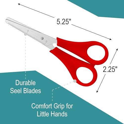 Ultimate Stationery Kids Scissors 5 Inch, 4 Pack Safety Blunt Tip School Scissors for Kids, Stainless Steel, Assorted Colors, Left or Right Handed - Image 4