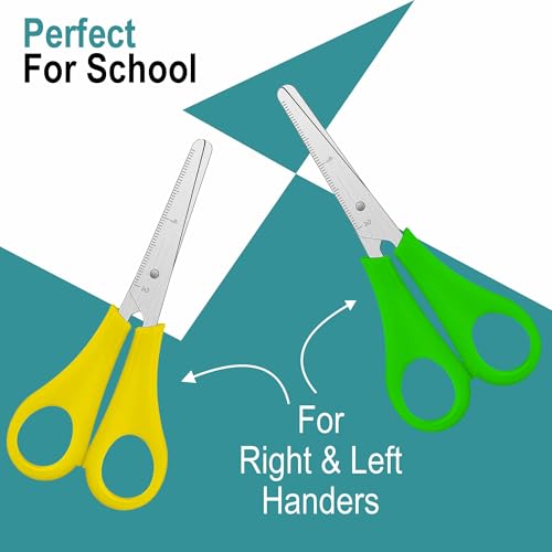 Ultimate Stationery Kids Scissors 5 Inch, 4 Pack Safety Blunt Tip School Scissors for Kids, Stainless Steel, Assorted Colors, Left or Right Handed - Image 5