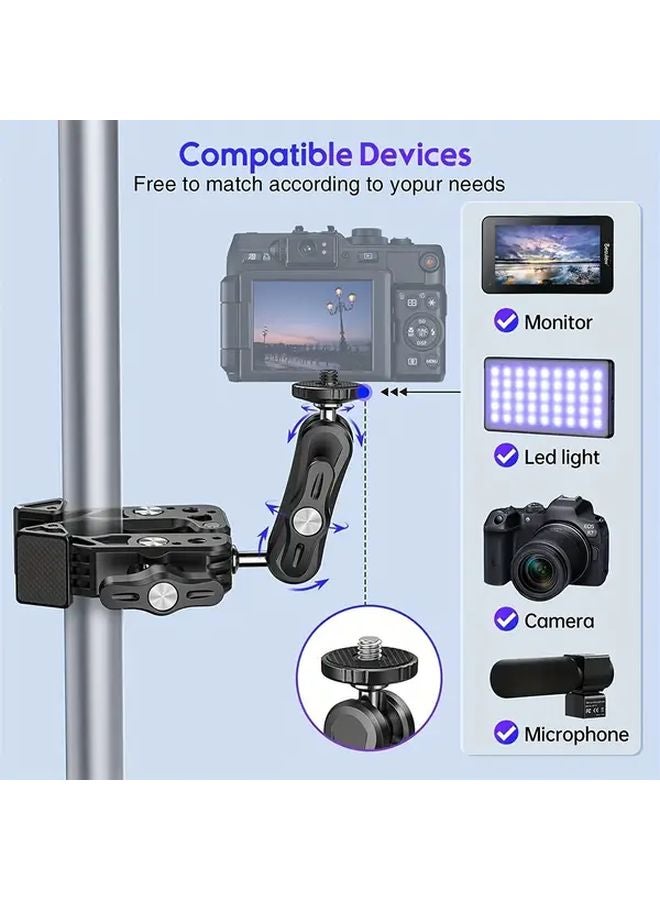 حامل ضوء قابل للتعديل من سبائك الألومنيوم الأسود لكاميرا Insta360 X5 وX4 وX3 وONE X2 وX وRS وR وGO3 - Image 5