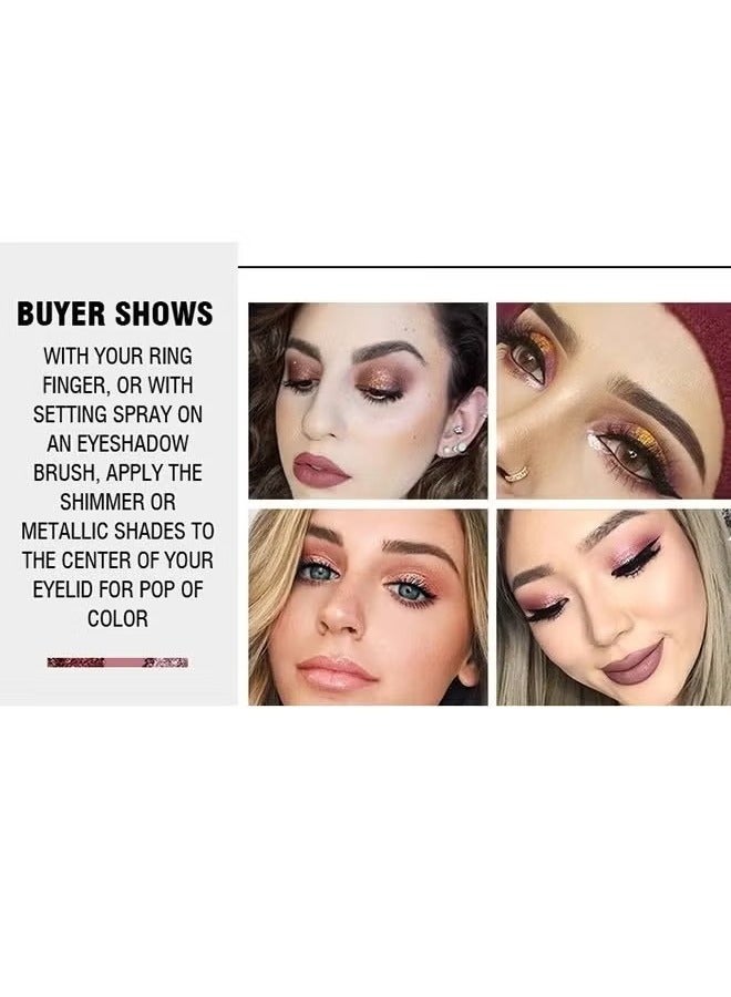 LANGMANNI 9 Color Pink Nude Light Warm Color Eyeshadow Palette Makeup, Glitter Matte Natural Neutral Colorful Eyeshadow Waterproof Long Lasting Natural Mixing Pigment Makeup - Image 5