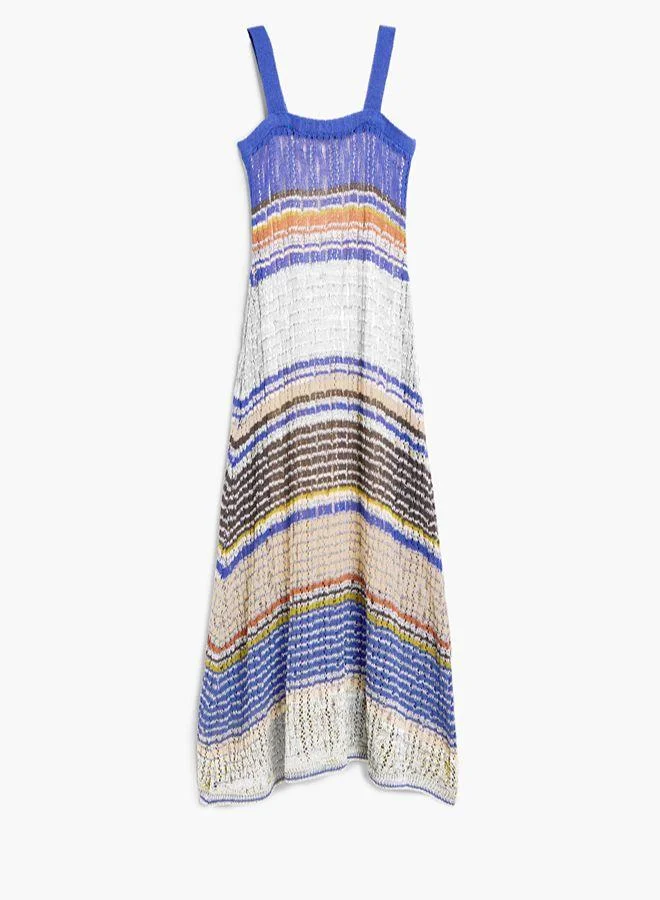 Desigual multi-colored striped Long Knit Dress for Women | Best Price UAE