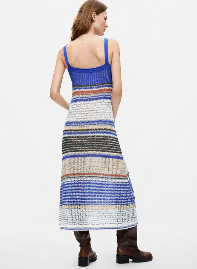 Desigual multi-colored striped Long Knit Dress for Women | Best Price UAE