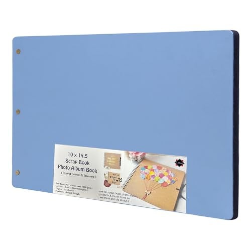 Lakeer 14.5 x 10 Inch DIY Scrapbook-Photo Album | 15 Sheets (30 Pages)-300 GSM Thick | For Photo Album, DIY Craft, Scrapbooking Activity, Sketching (Navy Blue) - Image 1