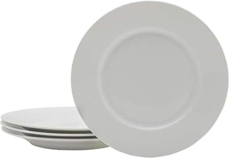 Everyday White طقم أطباق سلطة كلاسيكية بحافة عريضة من 4 قطع، 8.25 بوصة - Image 1