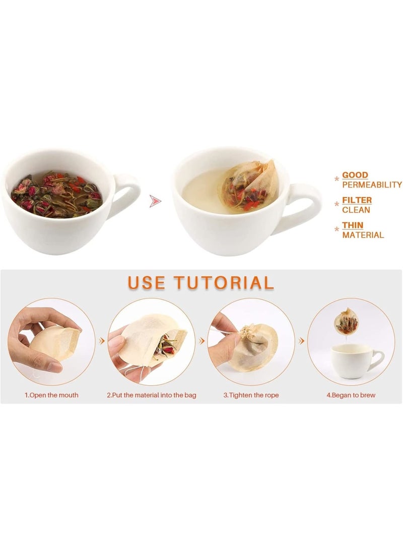 SOLARAE 300PCS Disposable Empty Tea Bags, Paper, Tea Infuser, Bag, Beige - Image 2