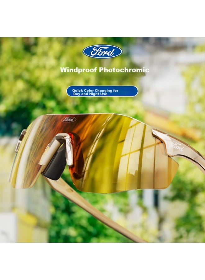 Ford Outdoor Cycling Sungl For Running, Fitness, Nearsightedness, Men And Women, Photochromic Protective Goggles F133-03 Matte Black - Image 4