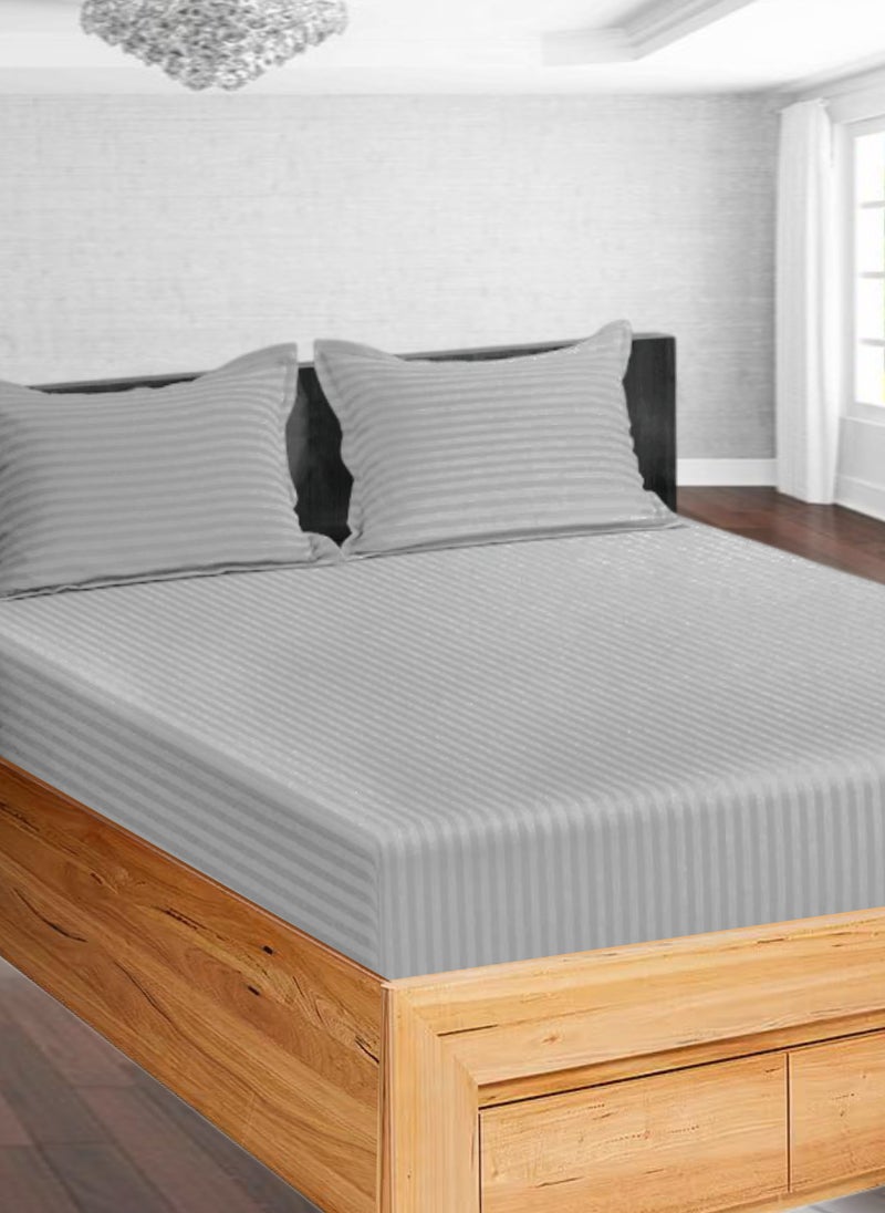 REDTOMMY LIGHT GREY Extra Deep Pocket Super King Size Cotton Sheet Set 200x200+35cm - Image 1