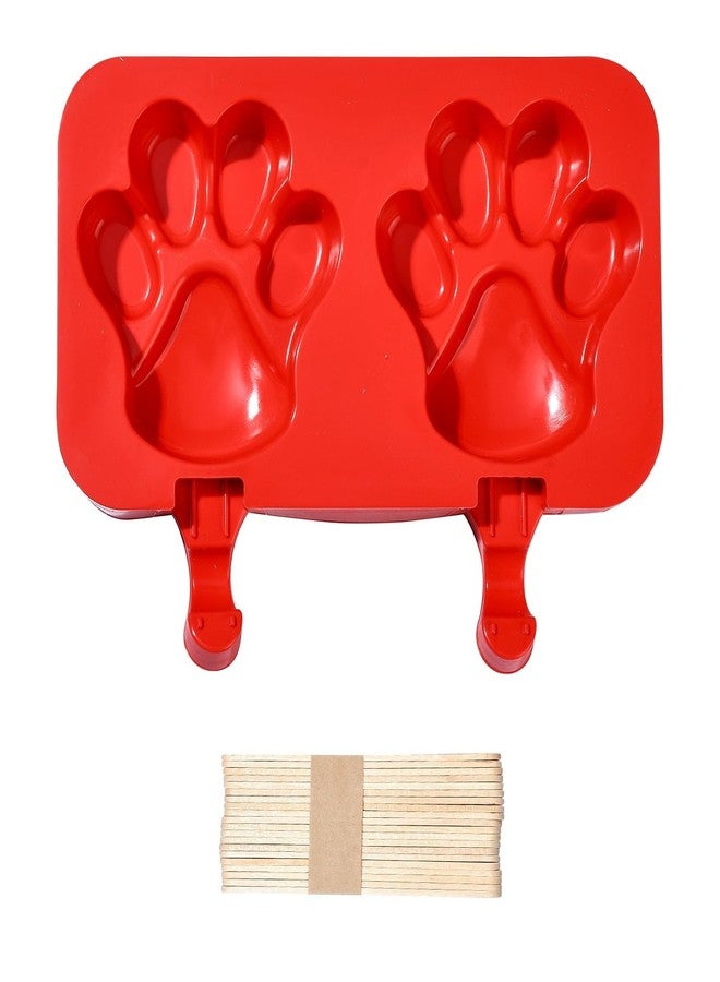 Airssory 2 pcs Red Dog Paw Shaped Fondant Mold Cute Animal Pet Claw Mold for DIY Party Cake Chocolate Popsicle Jello Candy Craft Making Decoration - Image 1