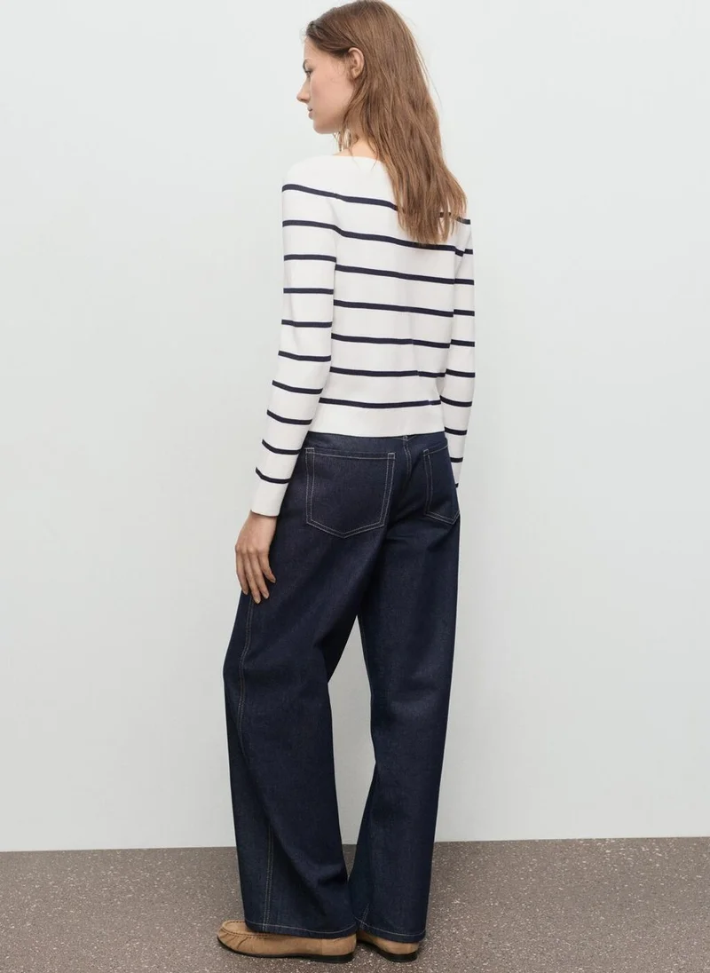 MANGO Fine-knit boat-neck sweater