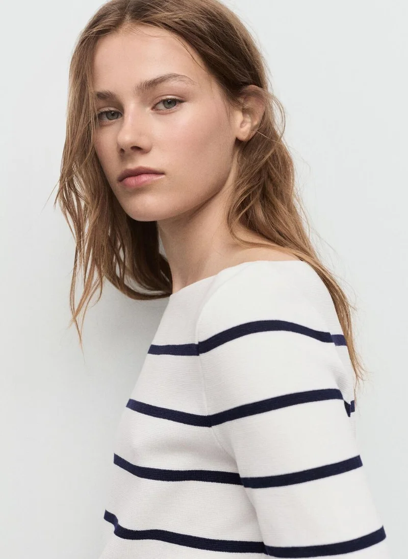 MANGO Fine-knit boat-neck sweater