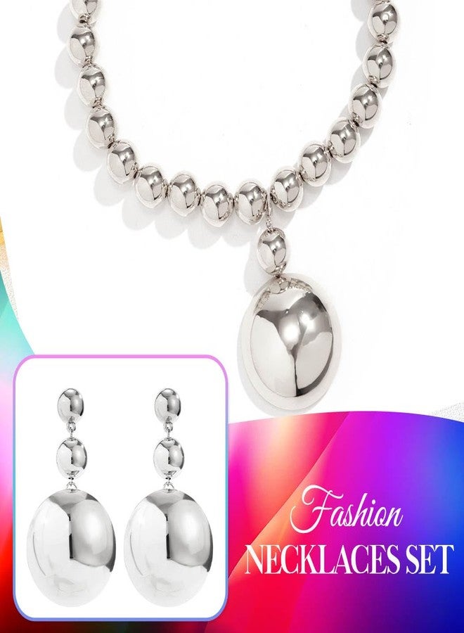 CLOACE Chunky Choker Necklace Set Gold Thick Necklaces Earrings Sets Punk Cuban Jewelry Accessories for Women (S-B) - Image 5