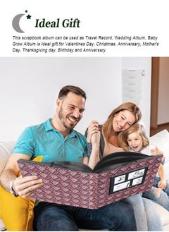 HomarKet Photo Albums for 4x6 Photos Holds 600 Black Pages Large knitting pattern Cover Horizontal and Vertical Photos Large Capacity Travel Record Family Album Baby Photo Picture Album  - Image 2