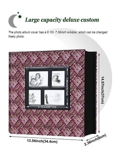 HomarKet Photo Albums for 4x6 Photos Holds 600 Black Pages Large knitting pattern Cover Horizontal and Vertical Photos Large Capacity Travel Record Family Album Baby Photo Picture Album  - Image 4