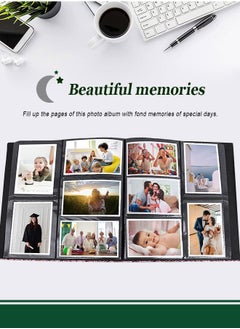 HomarKet Photo Albums for 4x6 Photos Holds 600 Black Pages Large knitting pattern Cover Horizontal and Vertical Photos Large Capacity Travel Record Family Album Baby Photo Picture Album  - Image 3