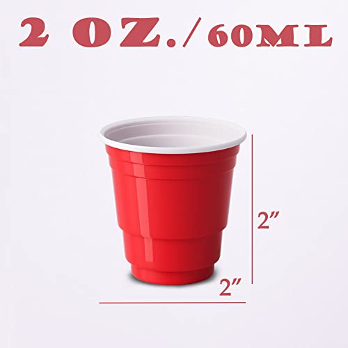 HAOZAN 100ct 2oz. Mini Red Shot Cups, Disposable and Small Size Perfect for Party, Tastings, Sample and More - Image 3