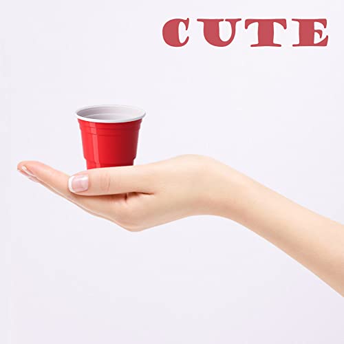 HAOZAN 100ct 2oz. Mini Red Shot Cups, Disposable and Small Size Perfect for Party, Tastings, Sample and More - Image 2