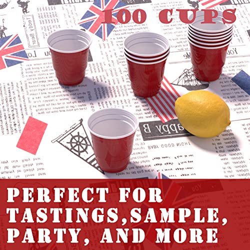 HAOZAN 100ct 2oz. Mini Red Shot Cups, Disposable and Small Size Perfect for Party, Tastings, Sample and More - Image 5