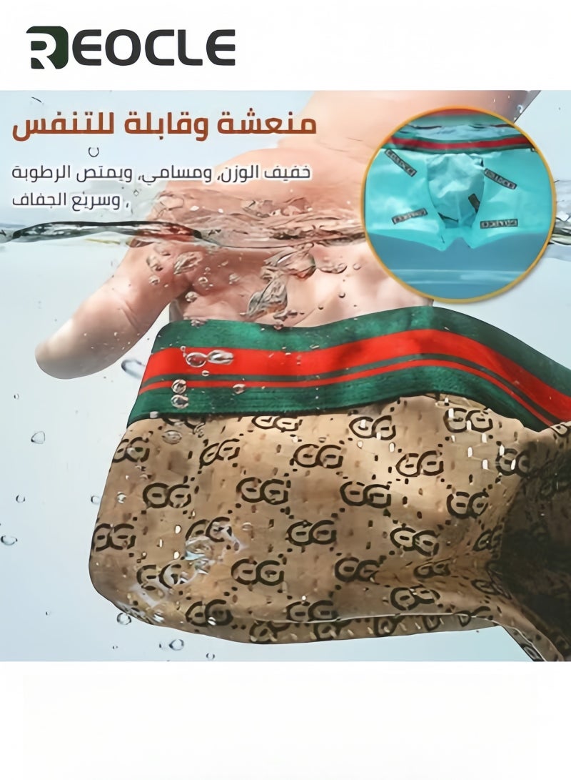 REOCLE Men's Underwear Antibacterial Boxer Briefs Pure Cotton Printed Underwear Boxer Shorts Trendy 3-piece Gift Box - Image 3
