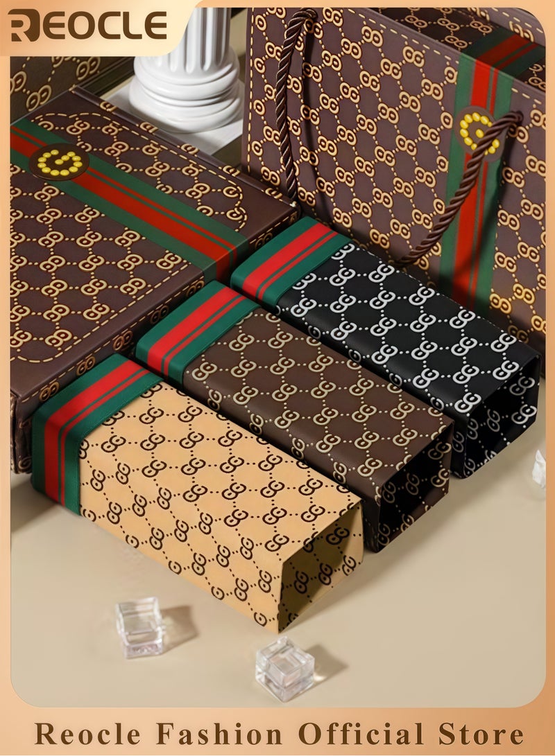 REOCLE Men's Underwear Antibacterial Boxer Briefs Pure Cotton Printed Underwear Boxer Shorts Trendy 3-piece Gift Box - Image 1