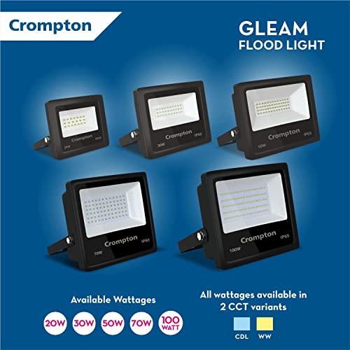 Crompton Aluminium Gleam 30W LED Flood Light | Outdoor Waterproof Security Light | Wide Angle Beam | Cool Daylight 6500K | Energy Saving | Pack of 2 - Image 5