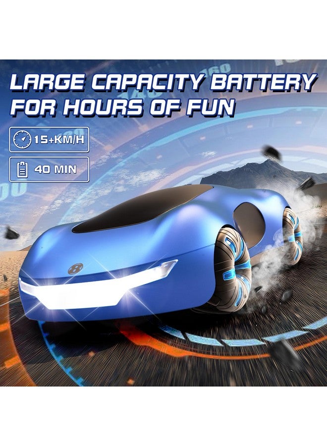 AiQi Remote Control Car, 2.4Ghz Futuristic Gesture Sensing Rc Sunt Car With Cool Lighting And Spray, 360° Rotating Side Drift Rc Cars For Boys Age 6-12 4-7 8-12 Birthday Gifts Toy Cars (Blue) - Image 5