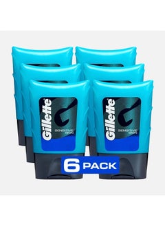 Gillette Pack Of 6 After Shave Gel For Men, Calms, Soothes And Refreshes Sensitive Skin, Light Fragrance, 2.5Oz X 6  - Image 1